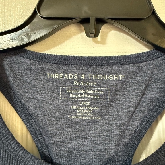 Threads 4 Thought Women’s Soft Compression ReActive Blue Non-padded Sports bra L - Picture 5 of 6